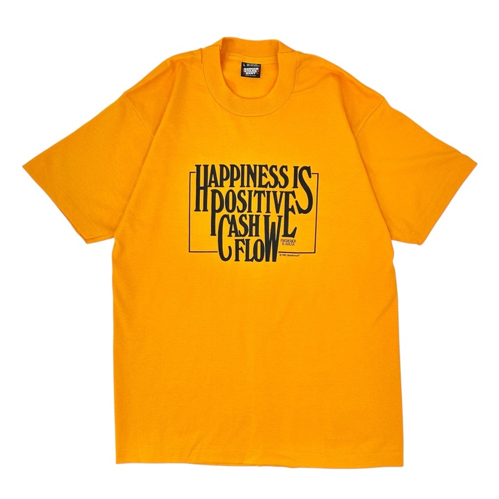 1982 RARE Single Stitch Vintage Yellow Orange Capitalism Collector’s T-Shirt Tee